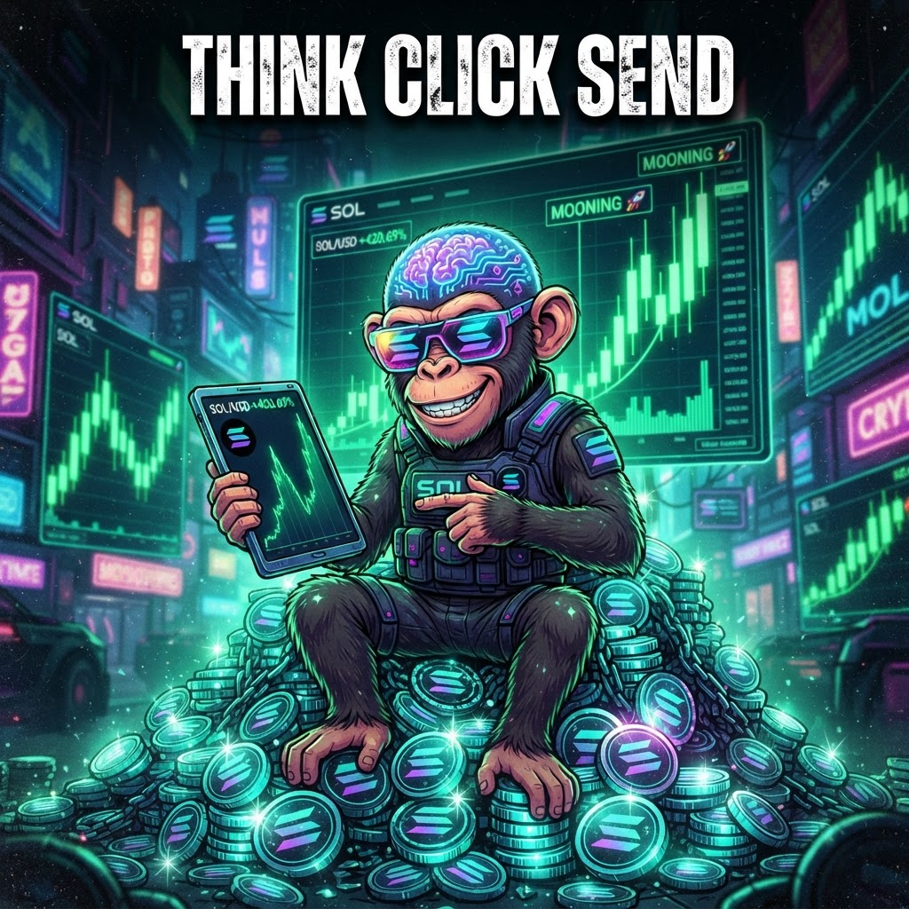 Think Click Send monkey throne meme